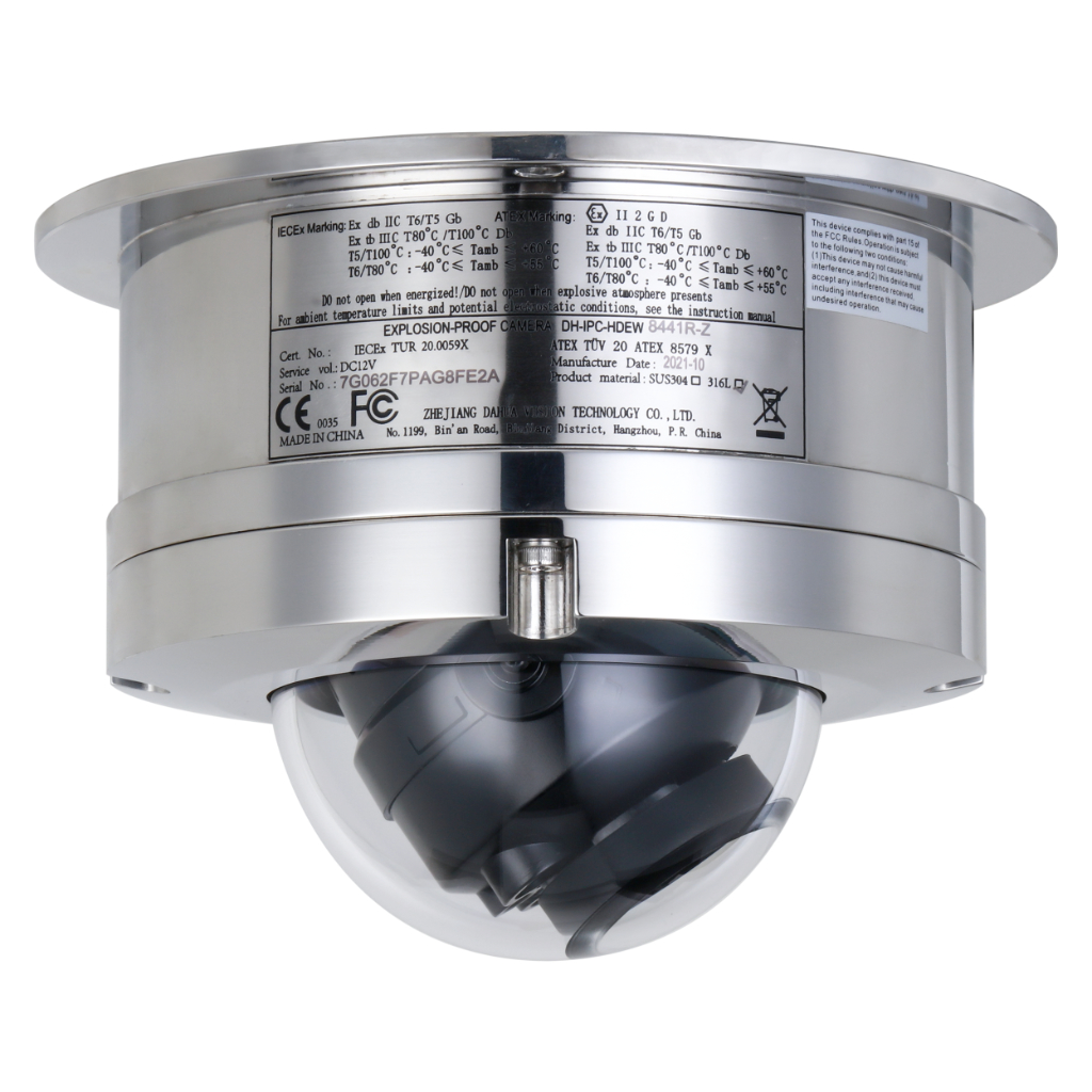 Cámara ATEX Explosion-proof 4M H265 WDR Starlight IR40m IP68 IK10 AUDIO E/S AI
