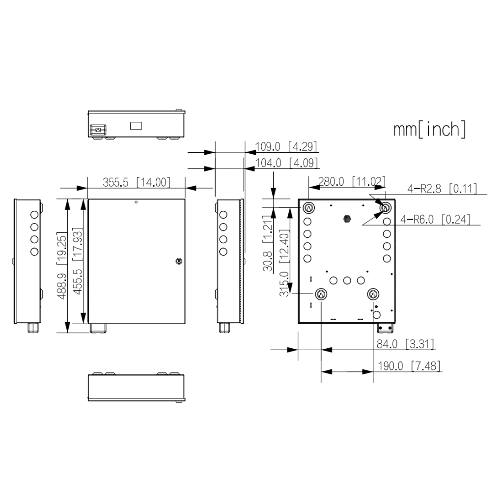 Caja para controladora de accesos