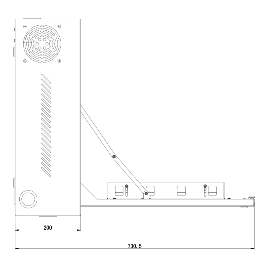 Armario Rack Vertical 24x24x8" 600x600x200mm con Ventilador