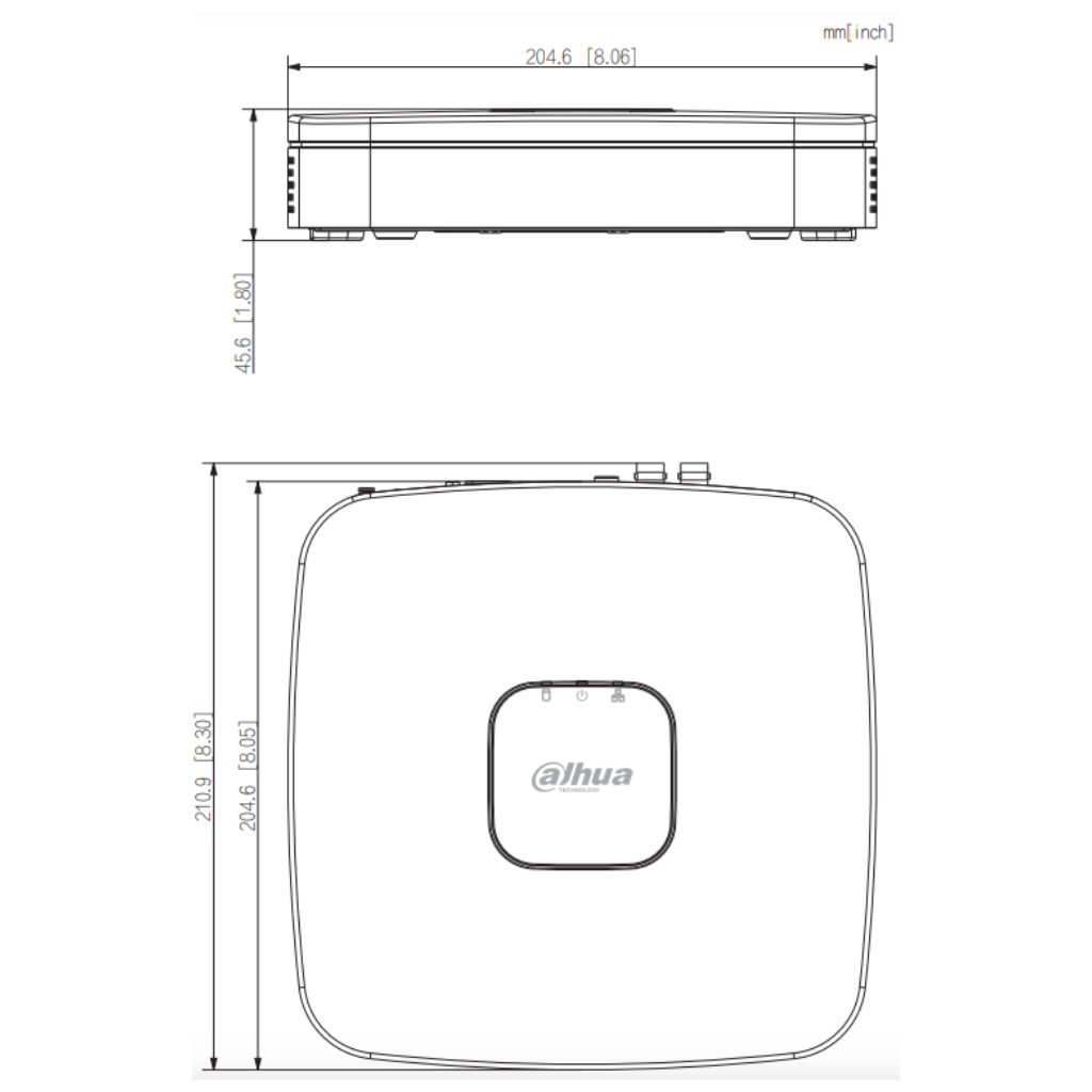 DVR 5EN1 H265 4ch 1080N/720P@25ips +1IP 2MP 1HDMI 1HDD AI