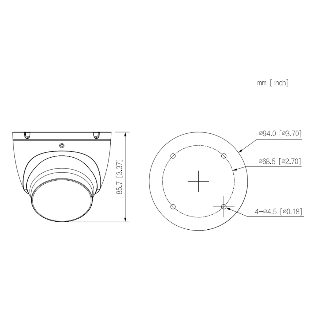 Domo HDCVI 4EN1 2M 1080P Iluminación Dual LED40m/IR40m 2.8mm IP67 MIC