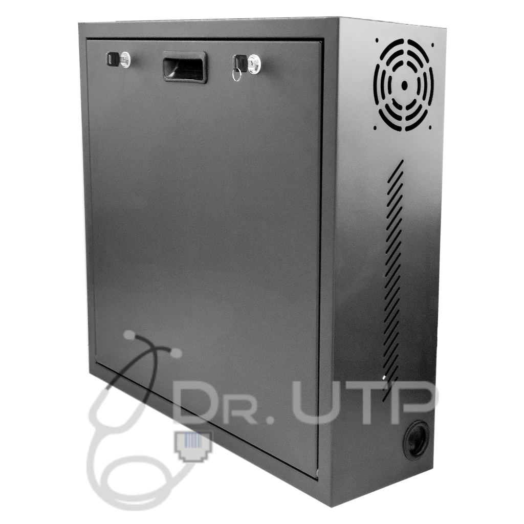 Arcón Vertical para grabador y pantalla con 2 llaves, ventilador y pasacables