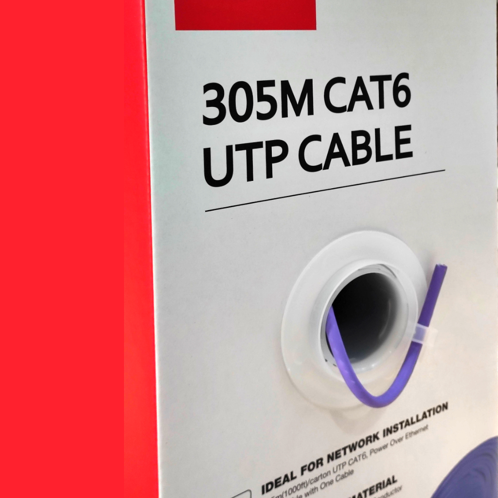 Bobina 305mts Cable UTP CAT6 0.53mm Cobre sin Oxigeno CE CPR Cca. Cubierta LSZH Violeta. Mejor Precio por 10u