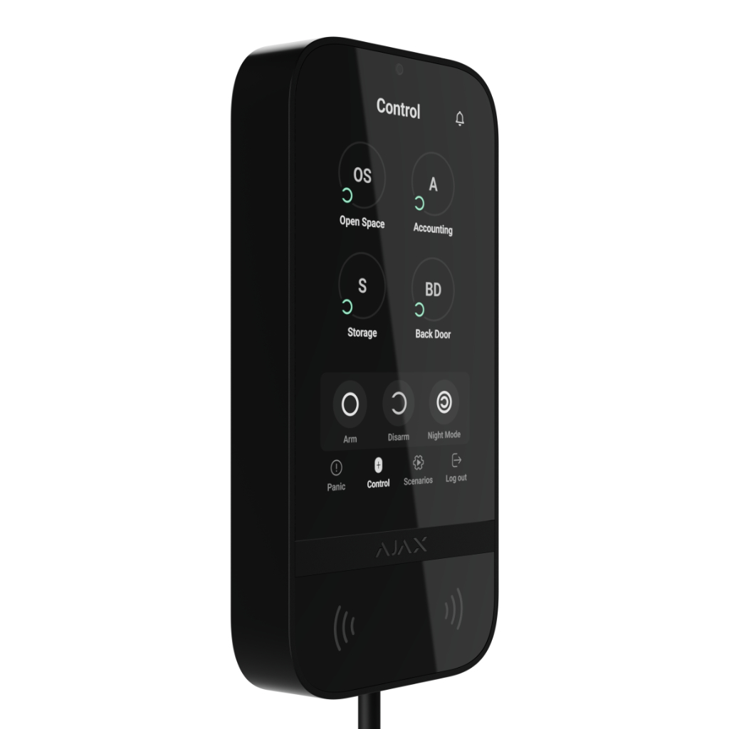 Ajax KeyPad TouchScreen Fibra. Color Negro