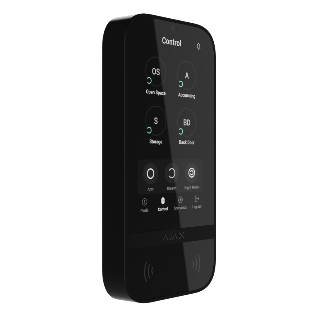 Ajax KeyPad TouchScreen. Teclado Táctil con Lector Inalámbrico. Color Negro