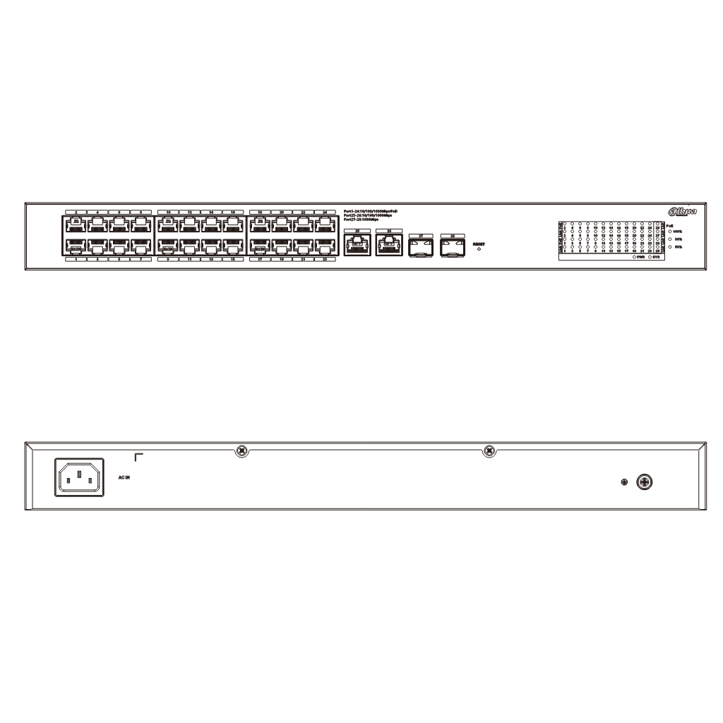 Switch PoE 24 puertos Gigabit + 2 Uplink Gigabit RJ45 + 2SFP Gigabit 240W Manejable en Cloud Layer2
