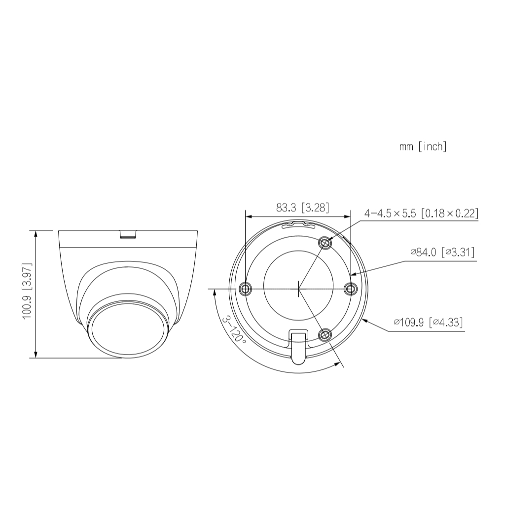 Domo IP H265 4M FULL COLOR WDR LED30m 2.8mm IP67 PoE SD MIC AI