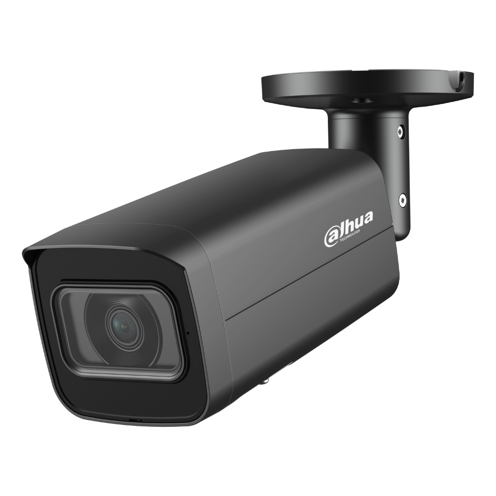 Tubular IP H265 8M WDR Starlight IR60m 2.7-13.5VFM IP67 PoE SD MIC AI. Color negro
