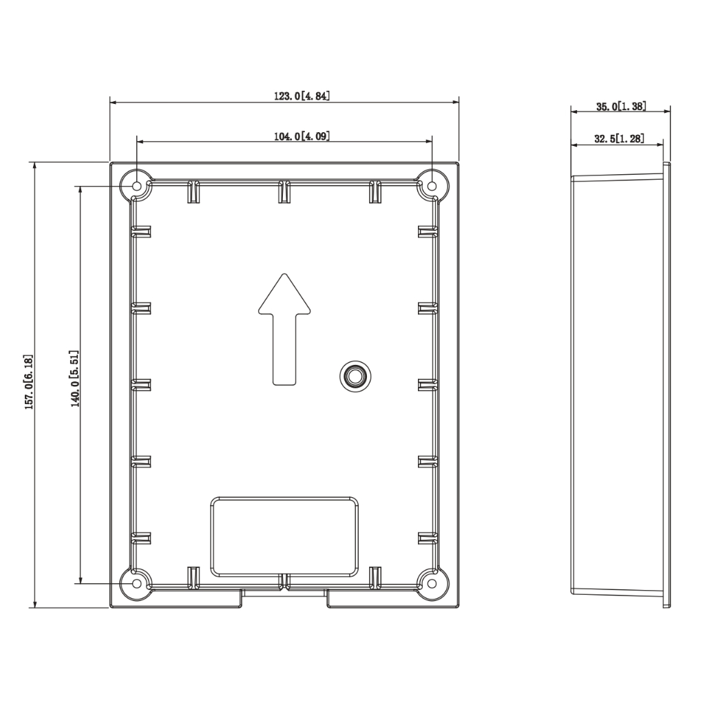 Caja de montaje para insertar para VTO220xF-P. Color negro