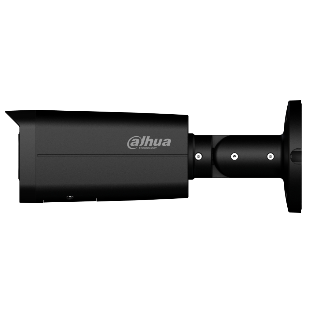 Tubular IP 4M H265 FULL COLOR WDR Iluminación Dual LED60m/IR60m 2.7-13.5mm IP67 PoE AUDIO MIC E/S AI. Color negro