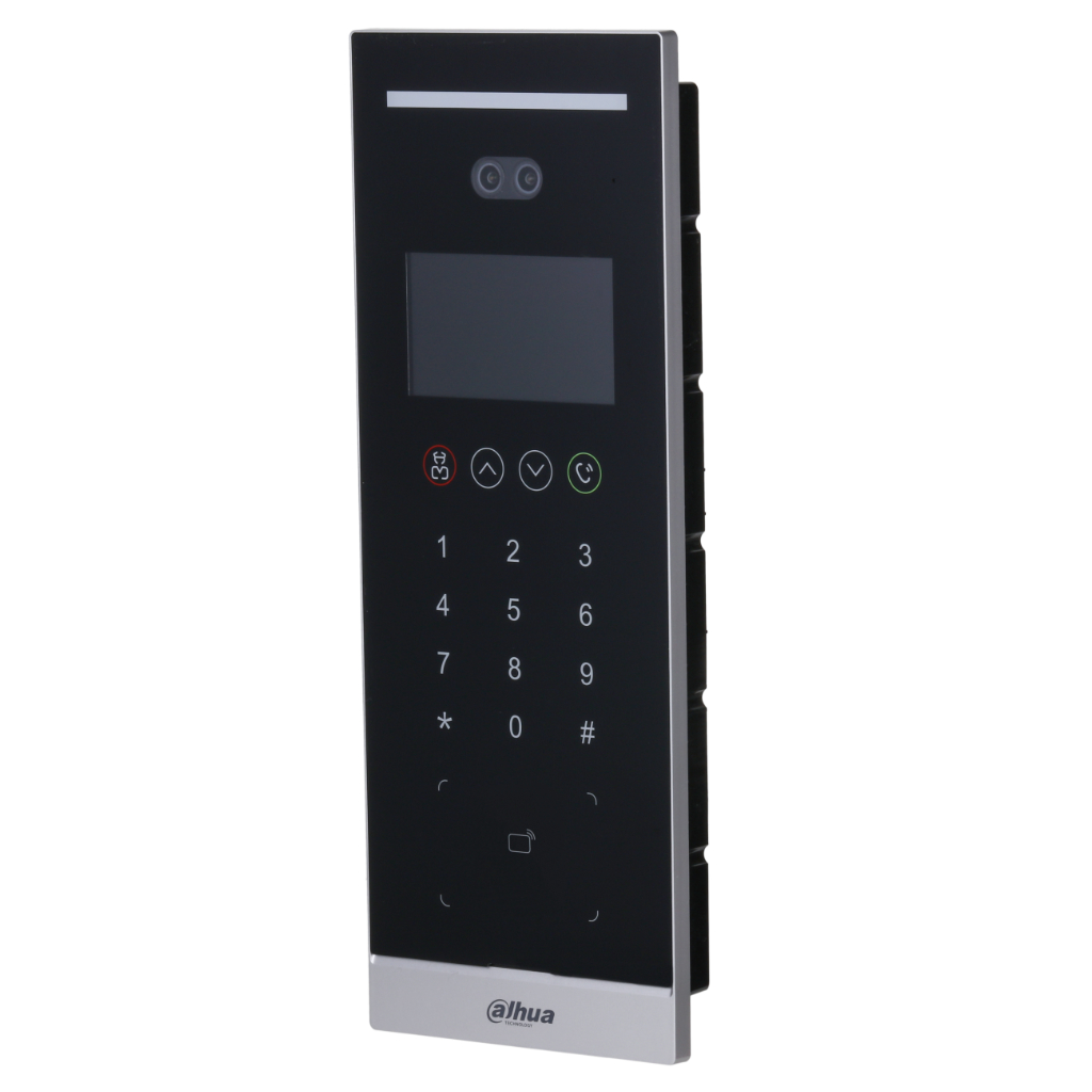 Estación Exterior de Videoportero IP con Cámara 2MP Reconocimiento Facial Mifare pantalla 4.3" IP65 QR