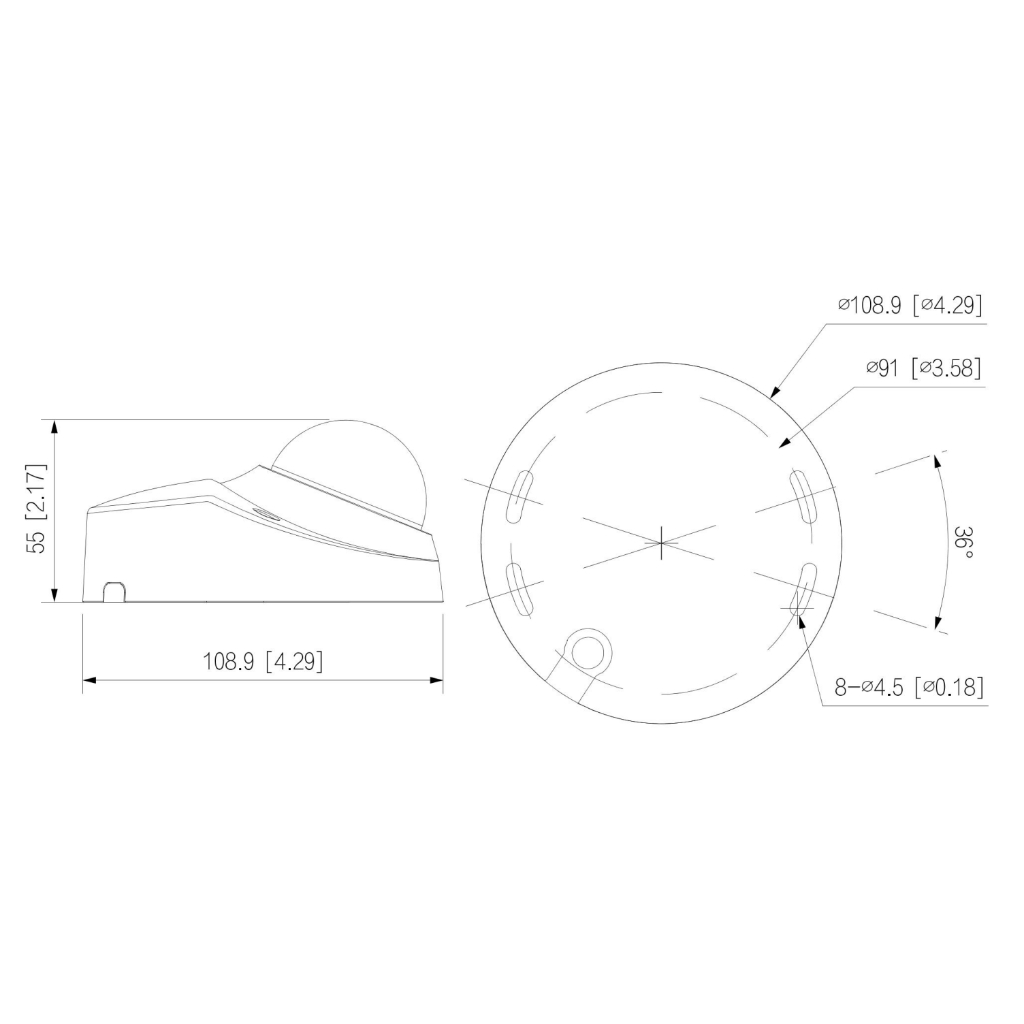 Domo IP H265 4M FULL COLOR WDR Iluminación Dual LED30m/IR30m 2.8mm IK10 IP67 PoE MIC AUDIO E/S AI
