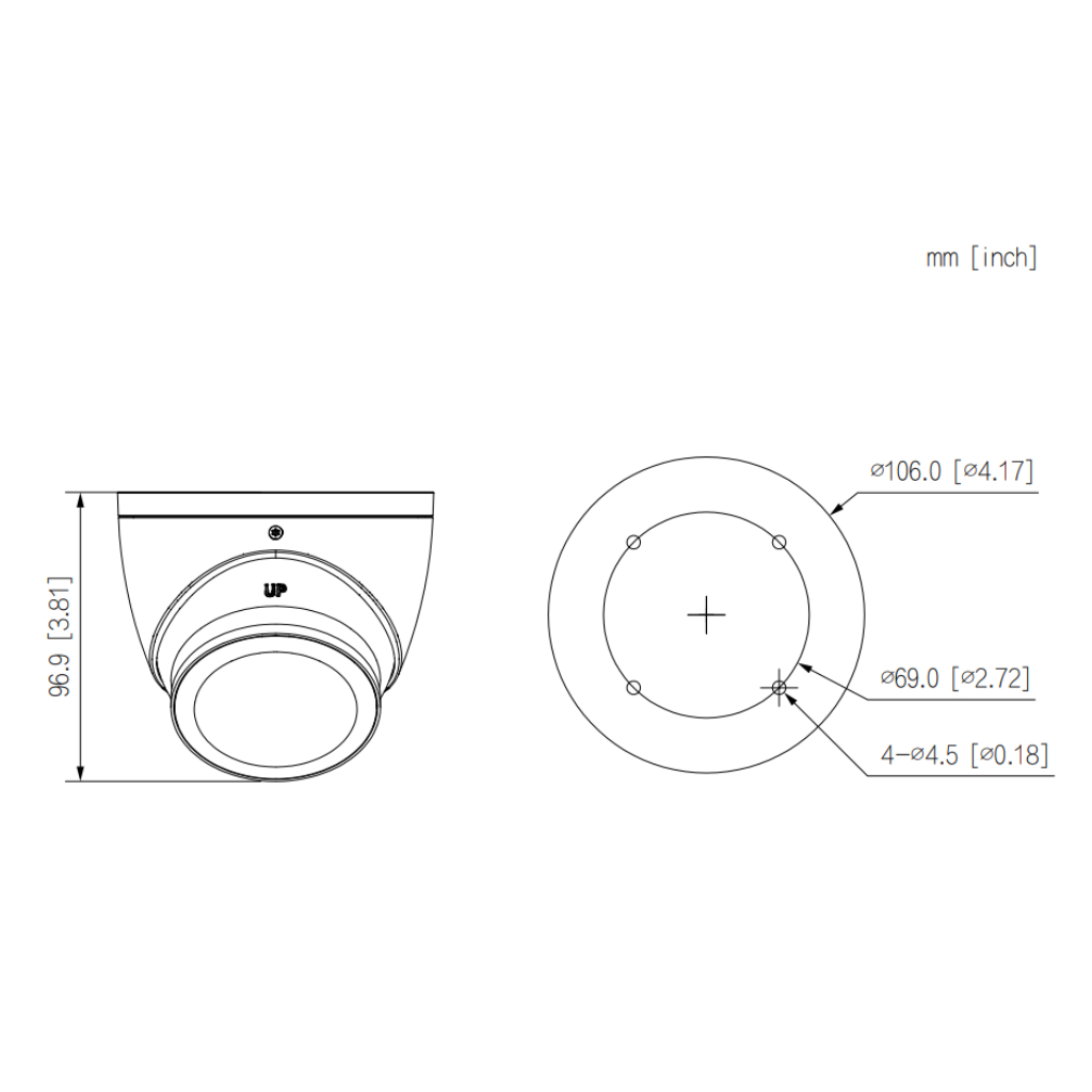 Domo HDCVI 4EN1 5M FULL COLOR WDR Starlight+ LED40m 3.6mm IP67