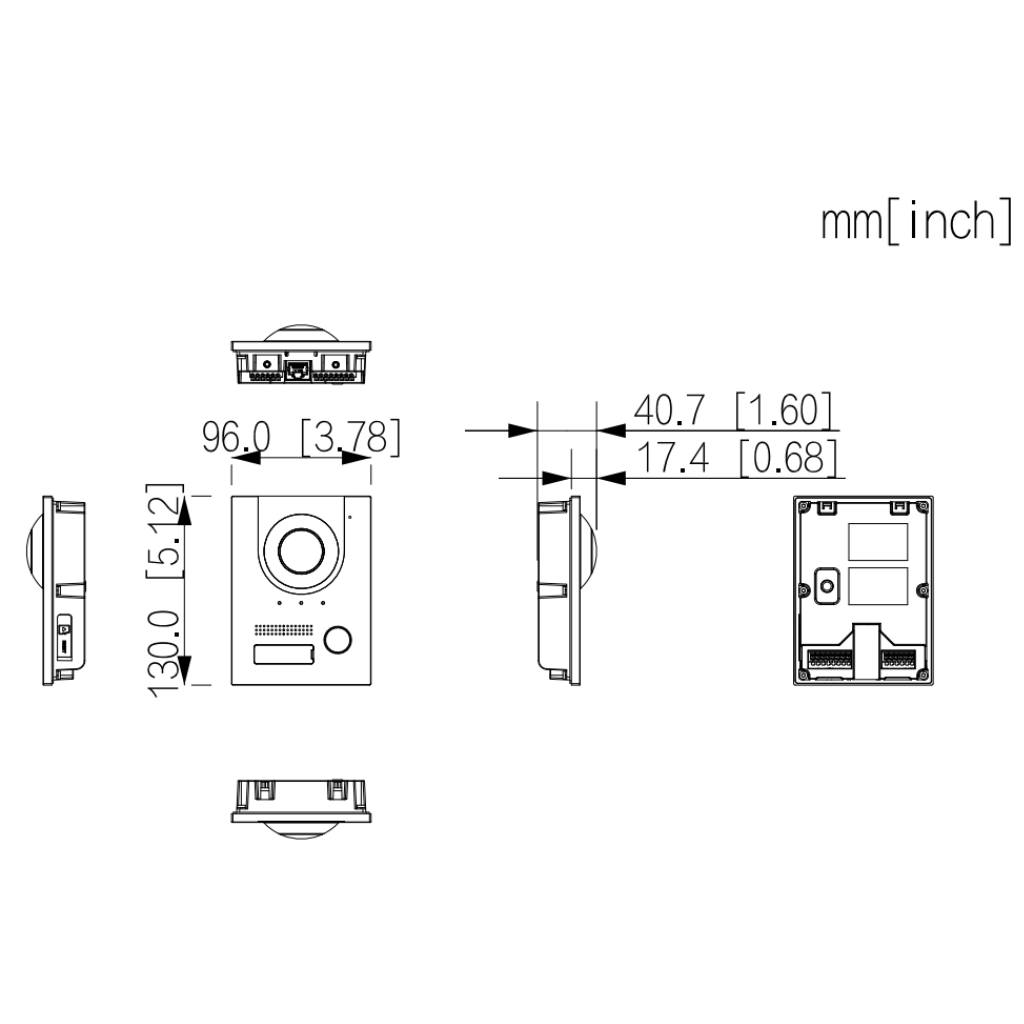 Estación Exterior para Videoportero IP 2-hilos/RJ45 PoE con Cámara 2MP IP65 IK07 168.6º. Color negro