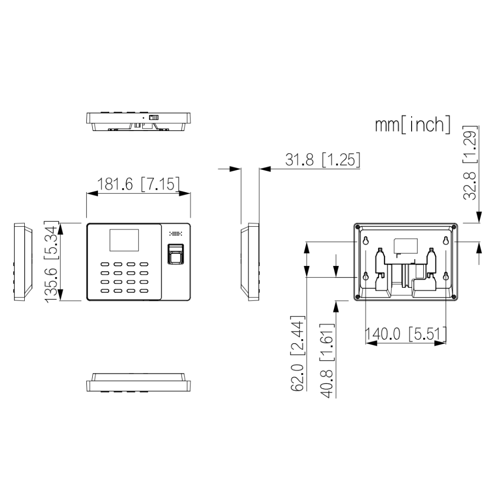 Terminal control presencia IP con Huella, Tarjeta MIFARE, PIN