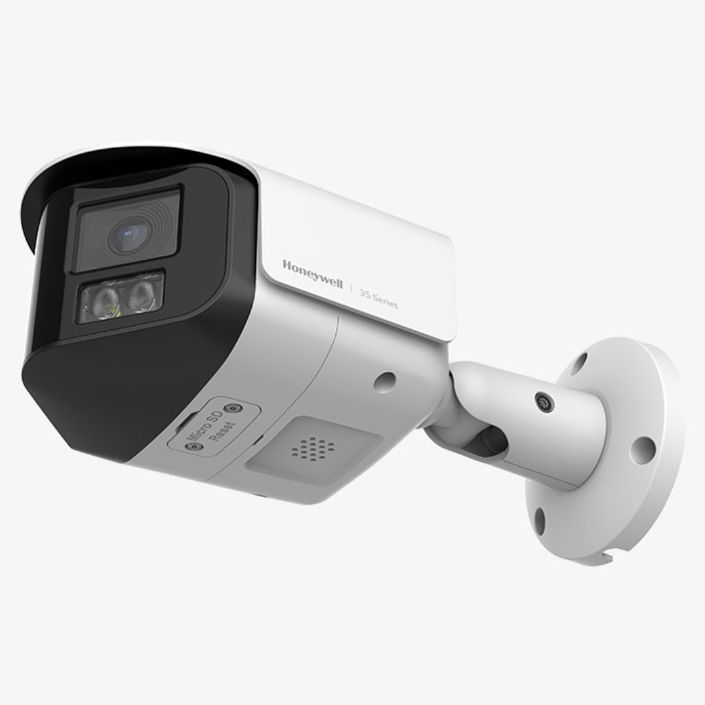 Bullet IP serie 35 180° Dual-Sensor Dual-Light Color 2.4 mm H265 WDR IR30m IP67 PoE 12Vdc Audio E/S