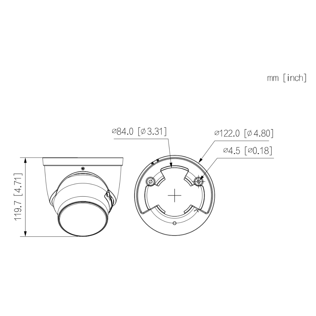 MiniDomo IP H265 8M FULL COLOR WDR140dB 2LED50m 2.8mm IP67 ePoE AUDIO MIC E/S AI