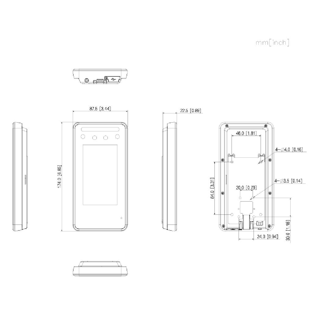 Lector Autónomo LCD 4.3" táctil de Reconocimiento Facial+PIN+Tarjeta+QR WiFi 2.4GHz IP65