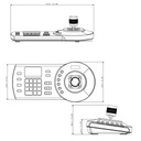 Teclado IP RS485/RS422/USB/RS232 para control PTZ DVR NVR 3 Ejes 12Vdc