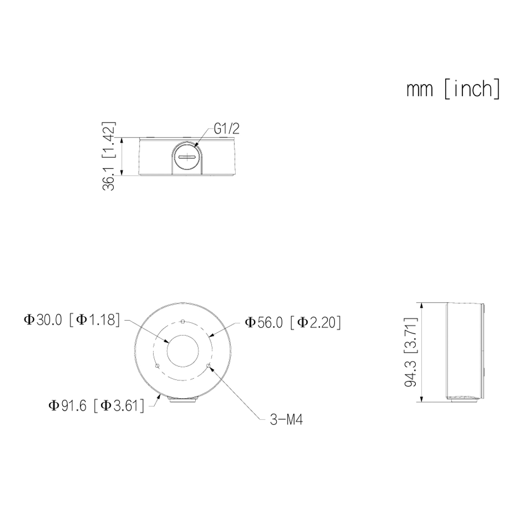 Caja conexiones para HFW1/2/3 anclaje en 3 puntos