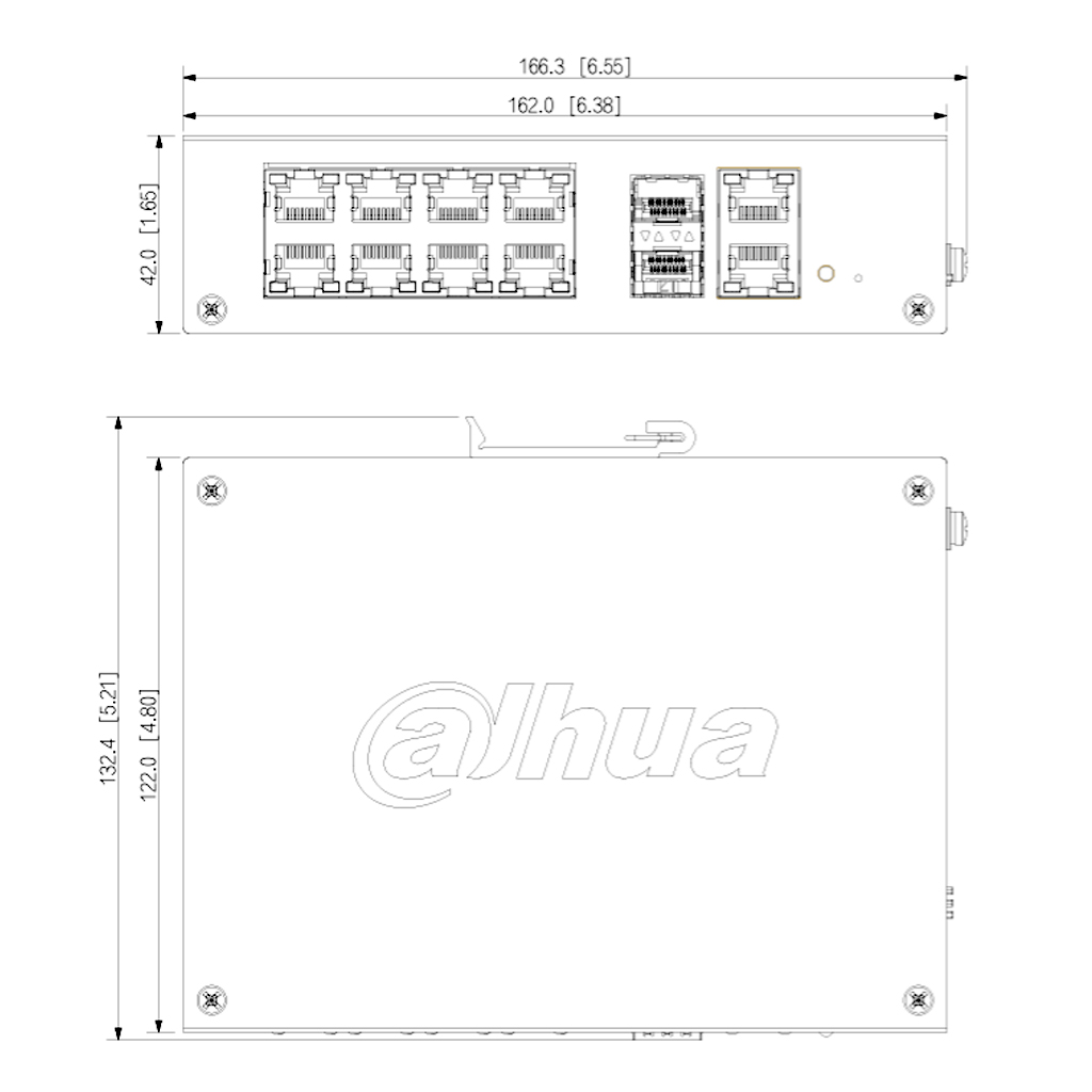 Switch Hardened PoE 8 puertos Gigabit + 2RJ45 Uplink Gigabit + 2SFP Gigabit 110W Manejable en Cloud Layer2