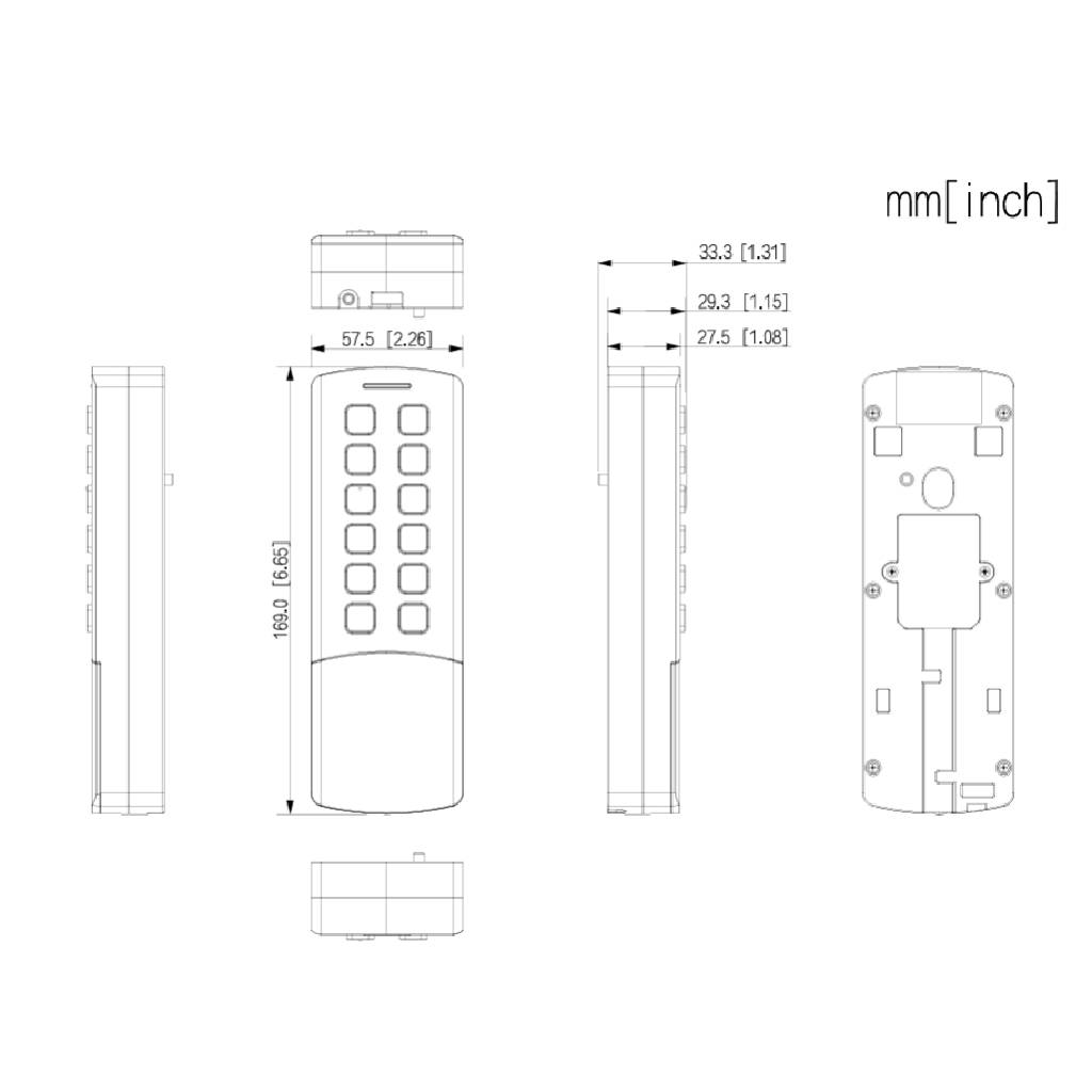 Lector Autónomo Huella+PIN+remoto+Tarjeta Mifare IP65 IK08 PoE