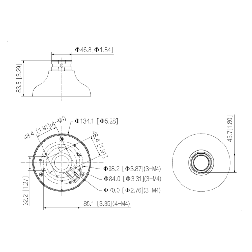 Adaptador de montura para HDBW1/2/3/5 HDW1/2/3/5/ PFB220C PFB305W