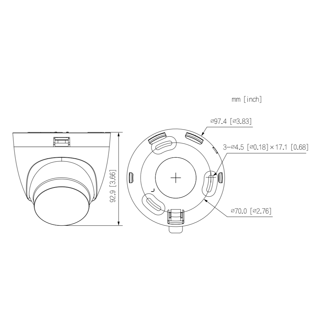 MiniDomo HDCVI 4EN1 5M Iluminación Dual LED30m/IR30m 2.8mm IP67 MIC Quick-to-install