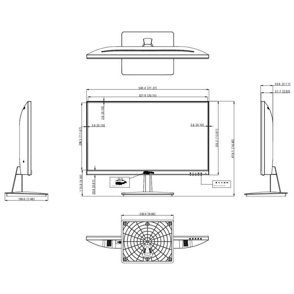 Monitor 23.8" Dahua para Seguridad 24/7 LCD(VA) VGA/HDMI 16:9 1080P