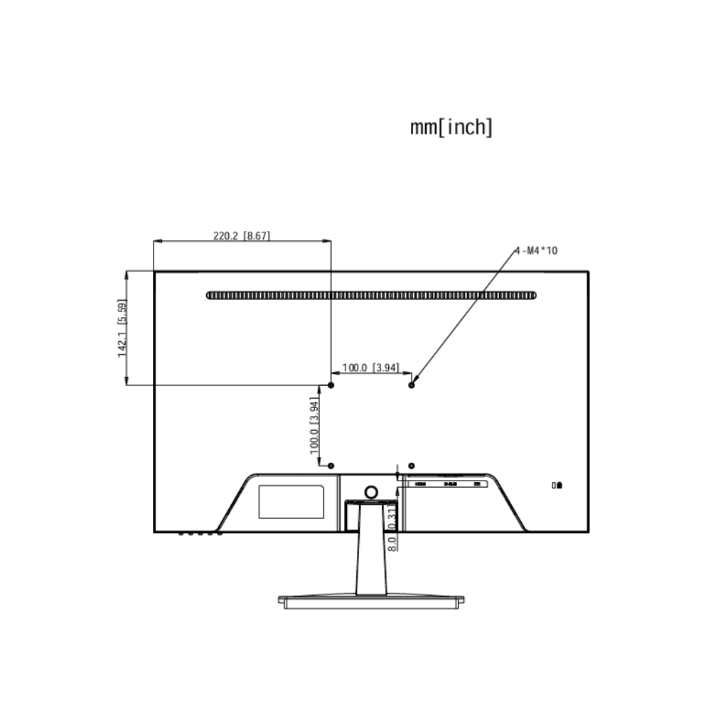 Monitor 23.8" Dahua para Seguridad 24/7 LCD(VA) VGA/HDMI 16:9 1080P
