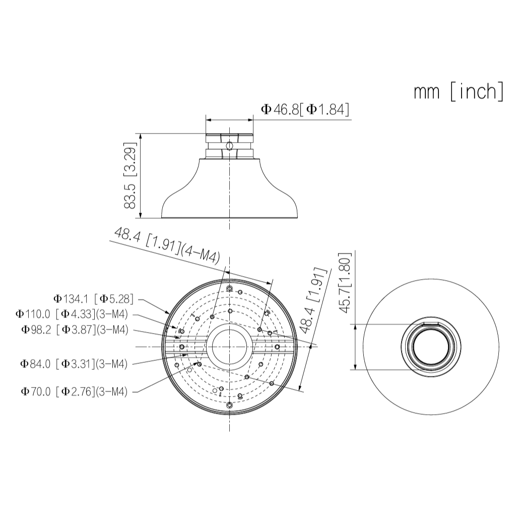 Adaptador de montura para HDBWxxExx, HDBWxxRxx, HDWxxTLxx, HDWxxLxx