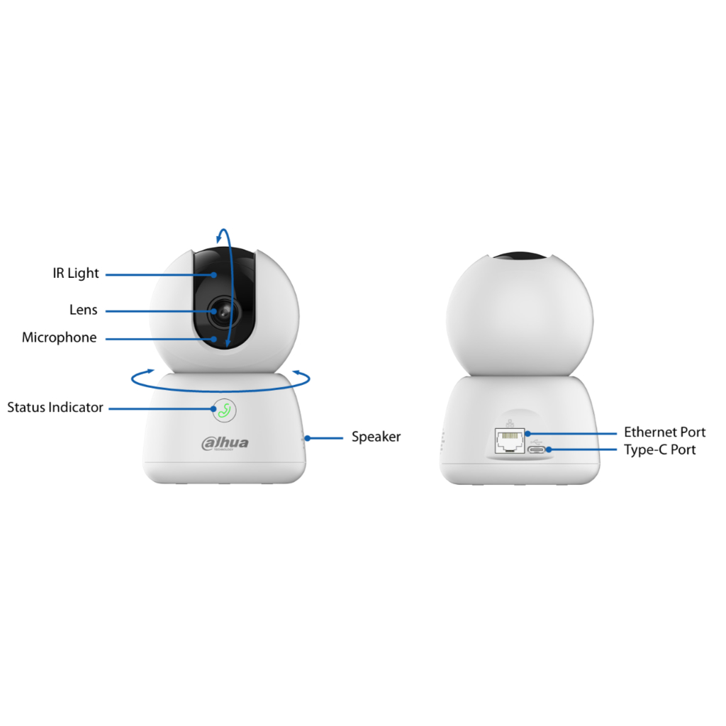 Cubo PT IP H265 5M DN IR10m 2.8mm WiFi SD 5V MIC/Altavoz