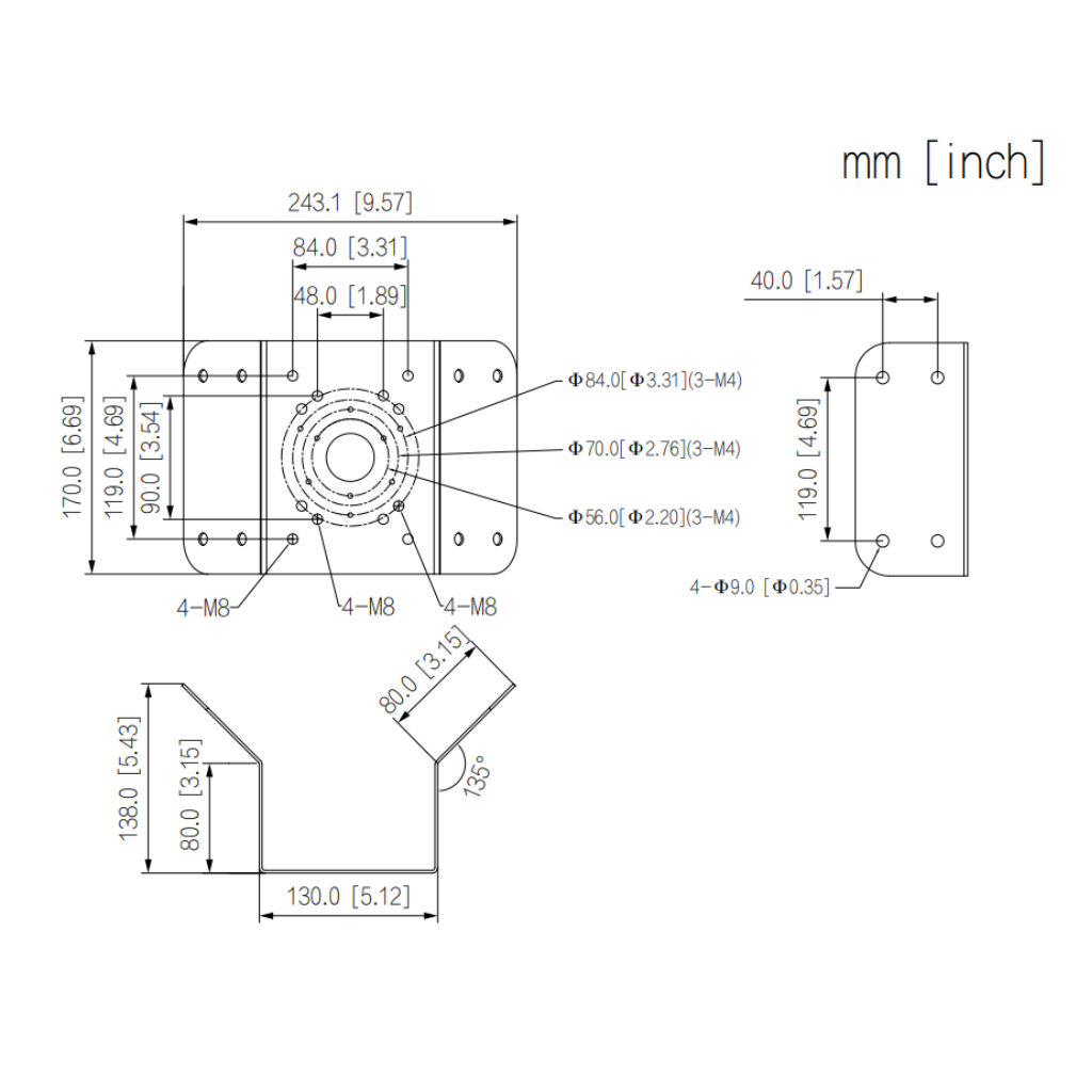 Adaptador a esquina para PFBx PFAx anticorrosión