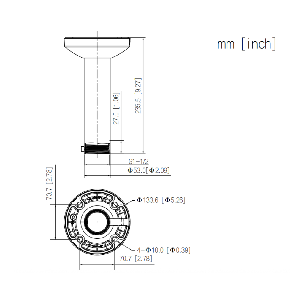 Soporte para montaje en techo para PFAx