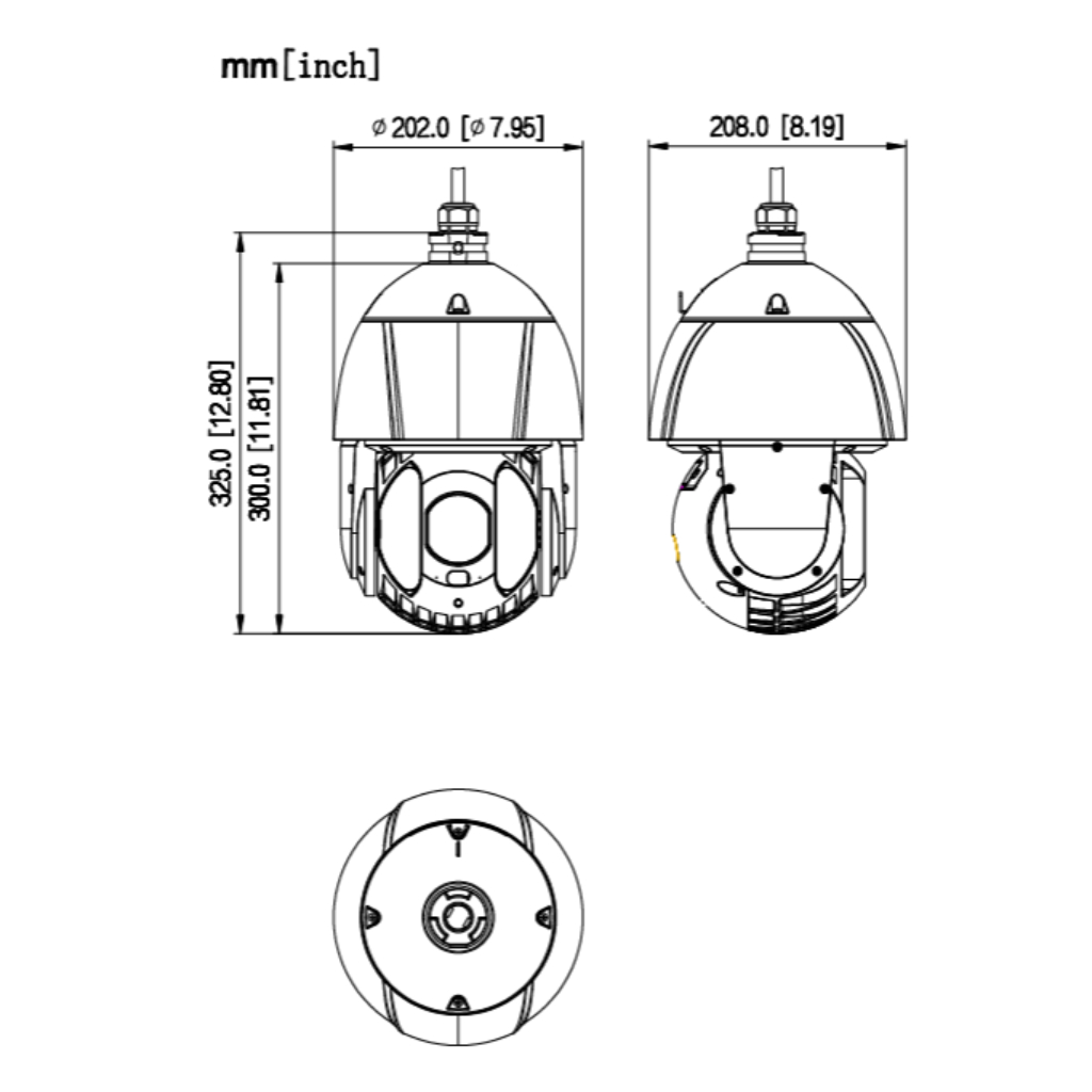 Domo PTZ IP 4M TiOC H265 WDR Iluminación Dual LED100m/IR250m 25x IP67 IK10 PoE+ AUDIO E/S AI