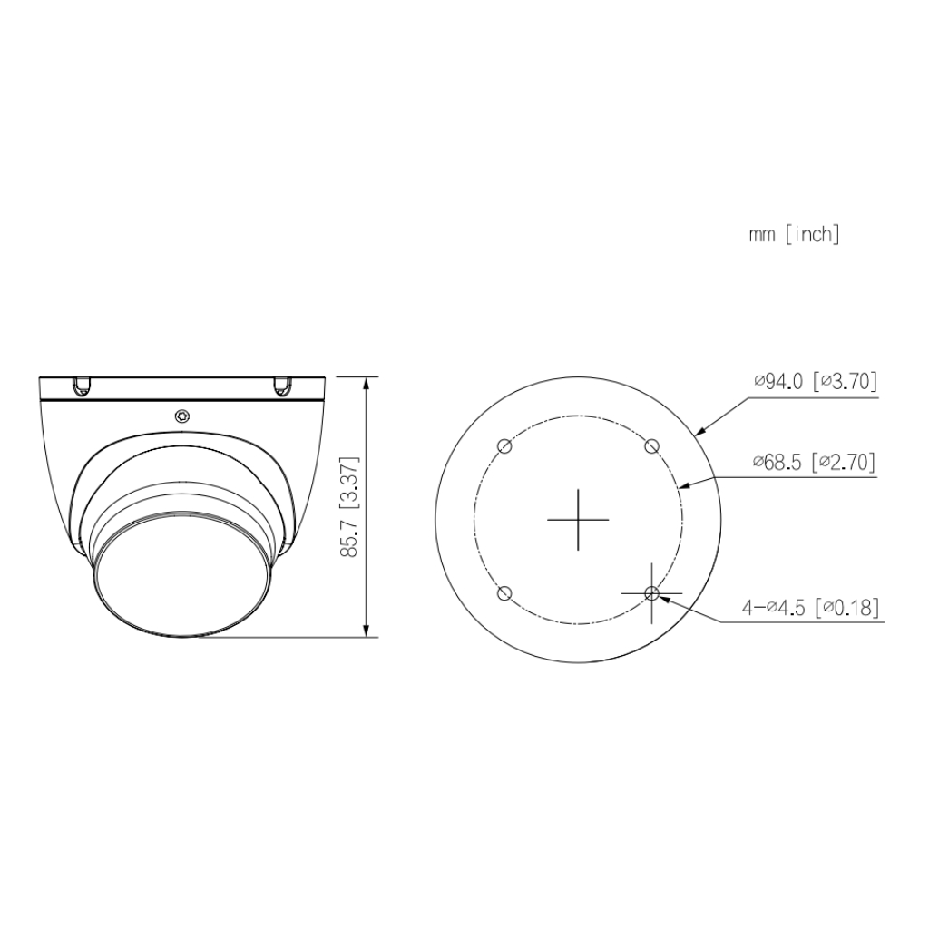 MiniDomo HDCVI 4EN1 5M Iluminación Dual LED30m/IR30m 3.6mm IP67 MIC