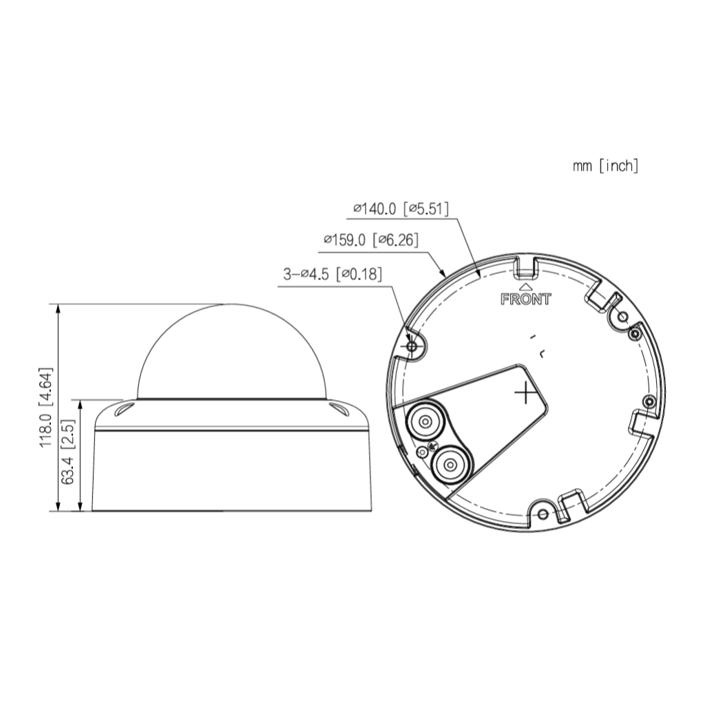 Domo IP H265 4M WDR140dB Iluminación Dual LED50m/IR60m 2.7-12VFM IK10 IP67 Calefactor ePoE SD AUDIO MIC E/S AI