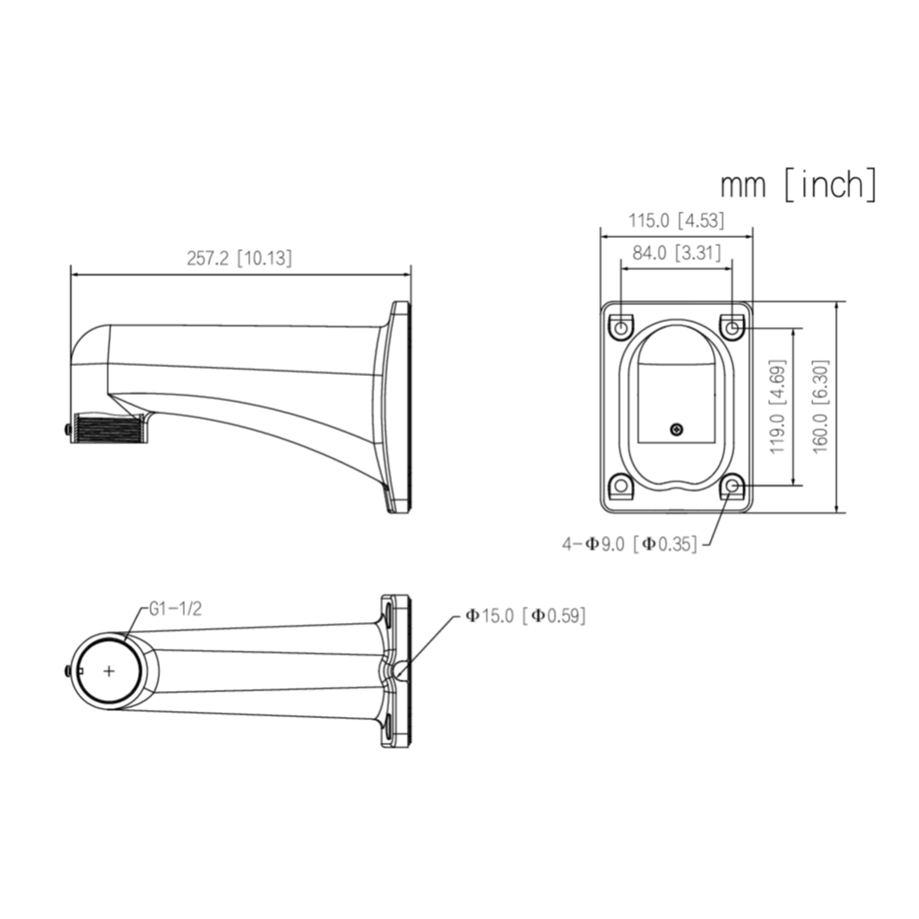 Soporte para montaje en pared para cámaras PTZ