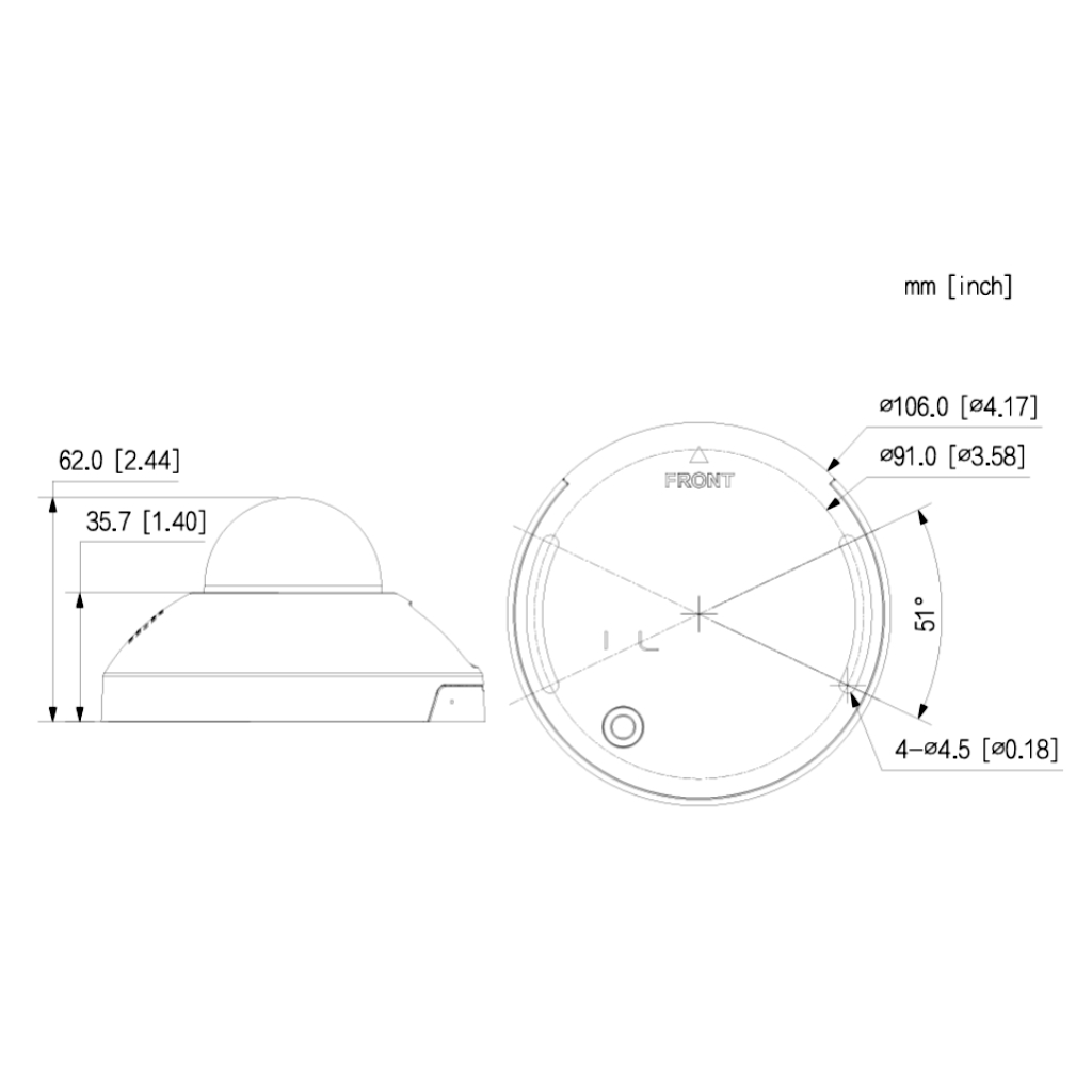 Cámara de ascensor IP H265 4M WDR Starlight LED/IR10m 2.1mm PoE MIC/altavoz E/S AI