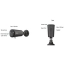 Tubular IP H265 8M Iluminación Dual LED20m/IR15m 2.1mm IP66 PIR MIC/Altavoz WiFi AI color negro con batería + Panel Solar