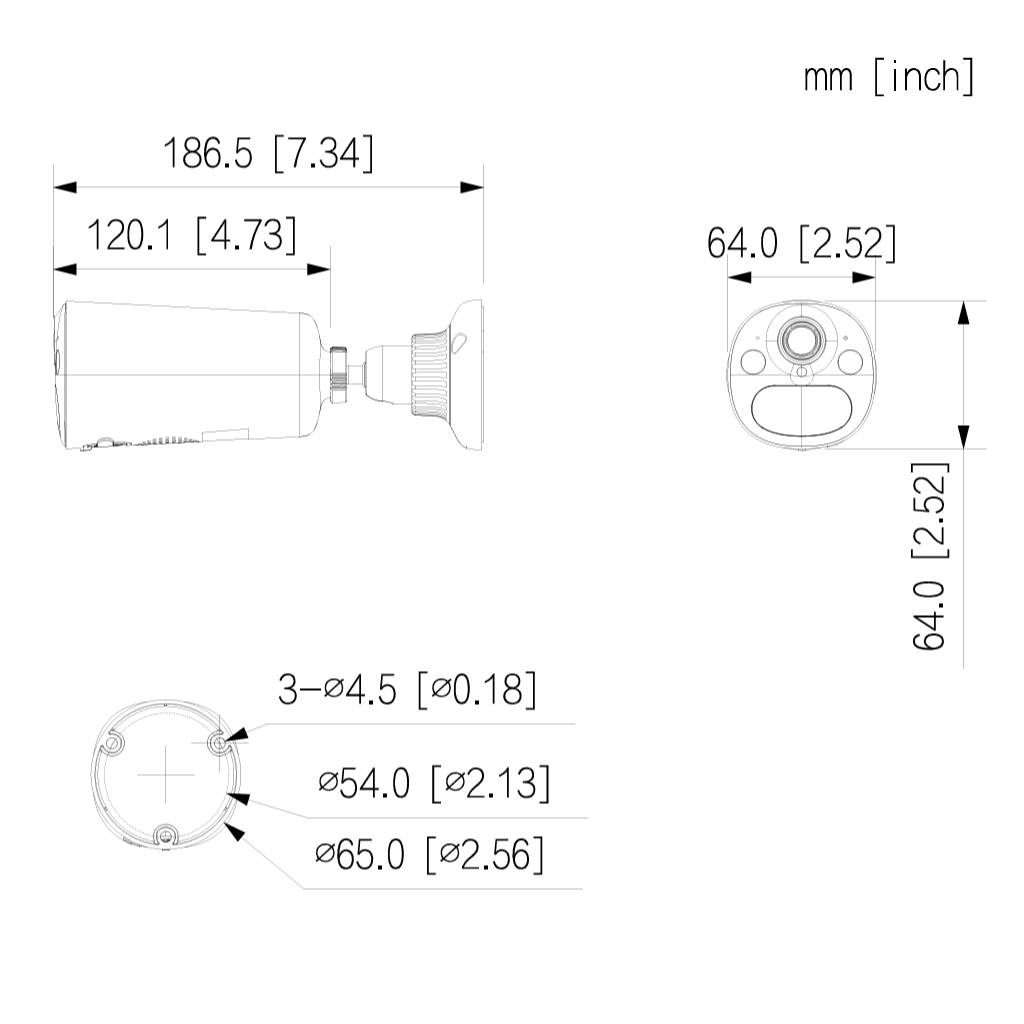 Tubular IP H265 8M Iluminación Dual LED20m/IR15m 2.1mm IP66 PIR MIC/Altavoz WiFi AI color negro con batería + Panel Solar