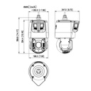 Domo Dual-PTZ IP 8M+4M WDR Iluminación Dual LED100m/IR250m 32x IP67 IK10 PoE++ AUDIO MIC/Altavoz E/S AI