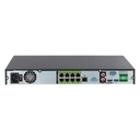 NVR 8ch 448Mbps H265 HDMI 8PoE 2HDD E/S AI