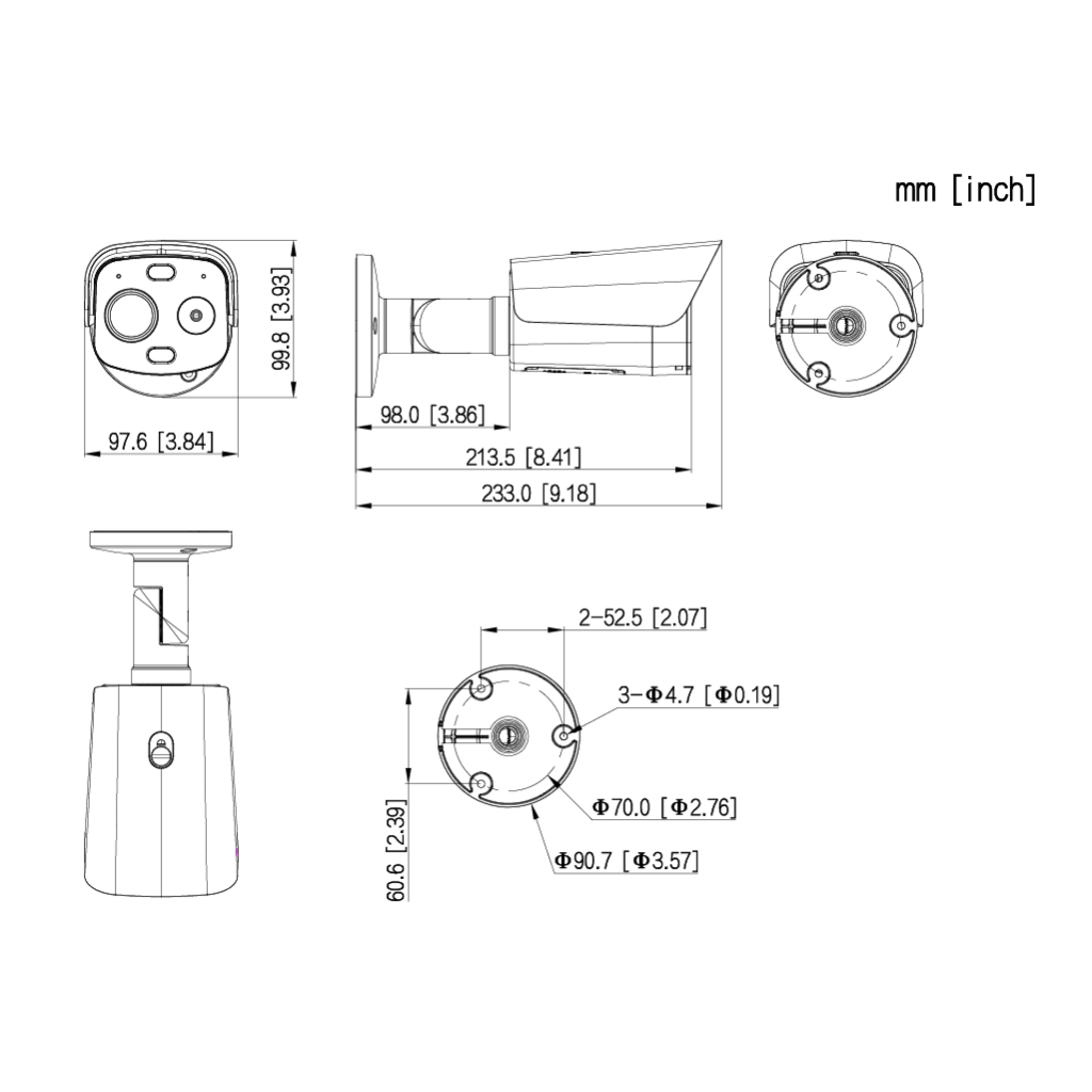 Cámara Térmica IP DUAL 256x192 10mm + 4M 12mm IP67 IK10 12V PoE