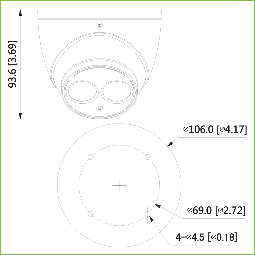 Domo HDCVI 4EN1 2M 1080P DN ICR IR50m 0Lux 2.8mm IP67