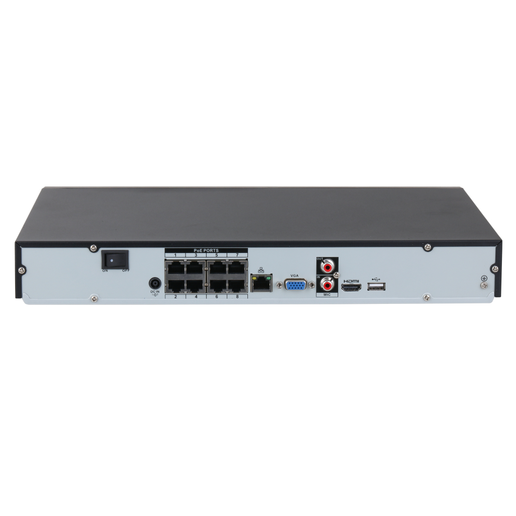 NVR 8ch 144Mbps H265 4K HDMI 8PoE 2HDD