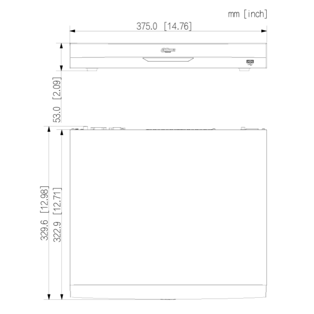 NVR 16ch 448Mbps H265 HDMI 16PoE 2HDD E/S AI
