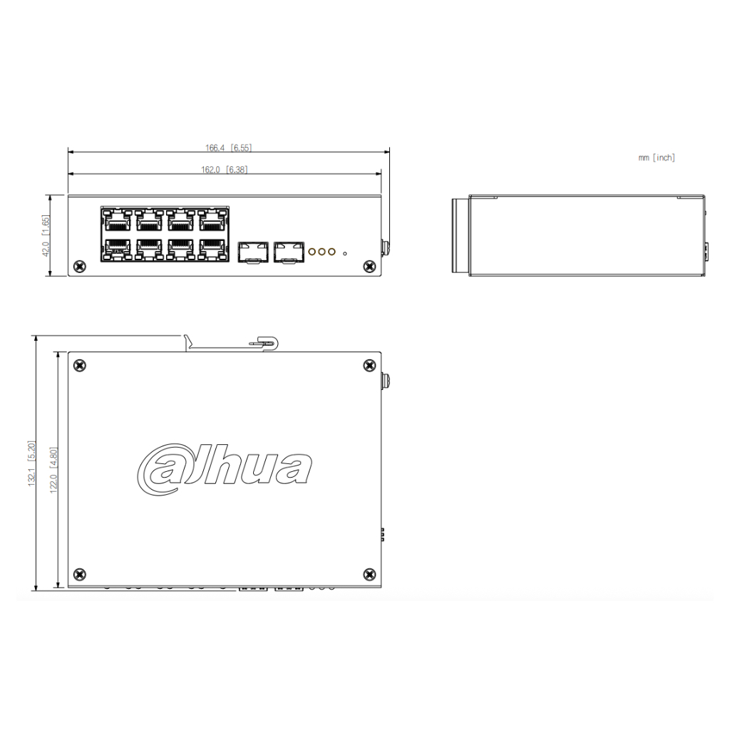Switch Hardened PoE 8 puertos Gigabit + 2SFP Gigabit 110W Gestionable en Cloud Layer2