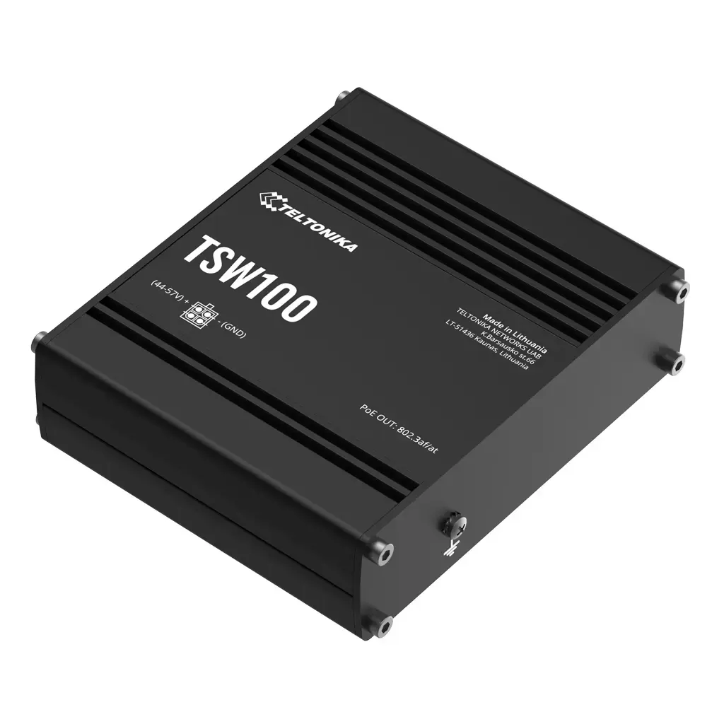 [TSW100] Switch Teltonika Industrial 5 puertos Gigabit (4xPoE+-120W) No_Gestionable.webp