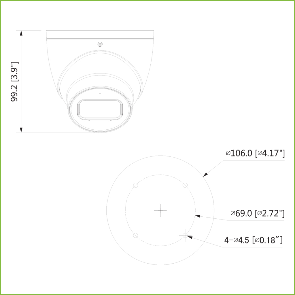 Domo HDCVI 4EN1 2M 1080P FULL COLOR WDR Starligh 3.6mm IP67 AUDIO MIC